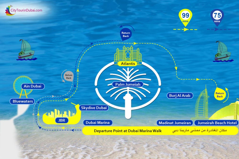 Yellow Boat Tour map